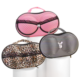 Bra Travel Case Trio featuring three stylish options - Roar, Pretty-N-Pink, and Classic Chic, perfect for gifting and organizing intimates on the go.