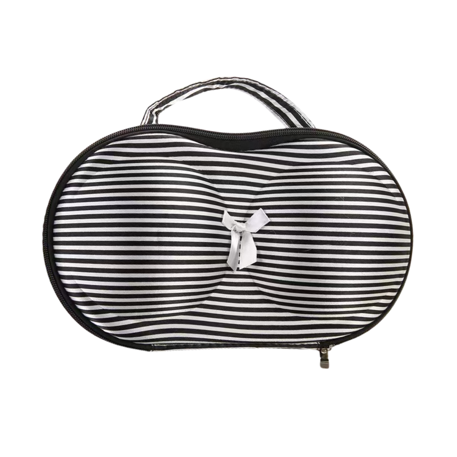 Classic Chic Bra Travel Case by N'Sentials, a stylish and practical solution for storing bras, cosmetics, and intimates on the go, accommodating cup sizes A through C