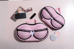 N'Sentials Pretty-N-Pink Bra Travel Case Large, designed to hold up to three bras (cup sizes A-F) while offering a stylish and practical solution for storing intimates and cosmetics.